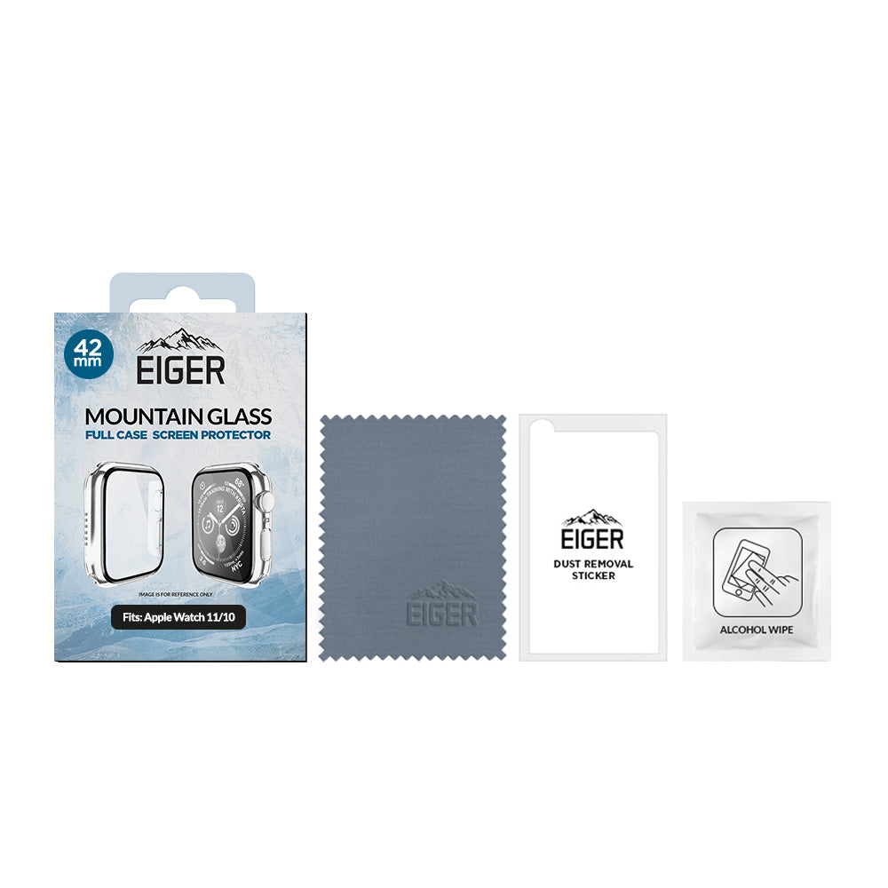 Eiger Mountain Glass Full Case for Apple Watch Series 11/ 10 42mm in Clear