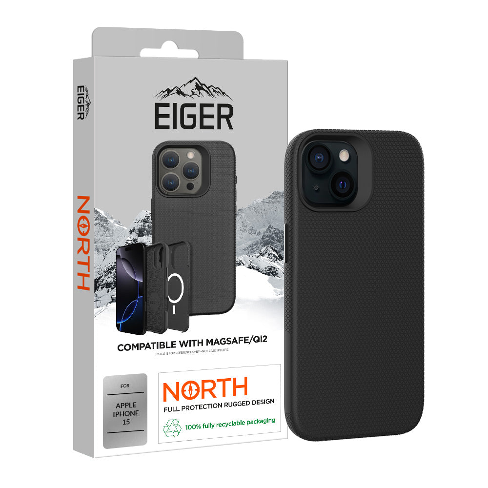 Eiger North Case Magsafe for iPhone 15 in Black