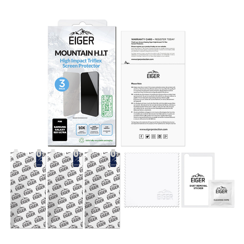 Eiger Mountain H.I.T Screen Protector for Samsung S25 Ultra