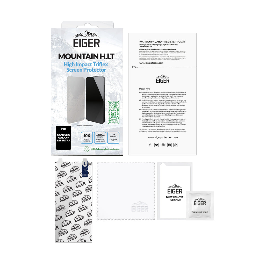 Eiger Mountain H.I.T Screen Protector for Samsung S25 Ultra