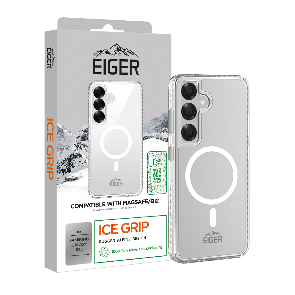 Eiger GRS Ice Grip Magsafe Case for Samsung S25 in Clear