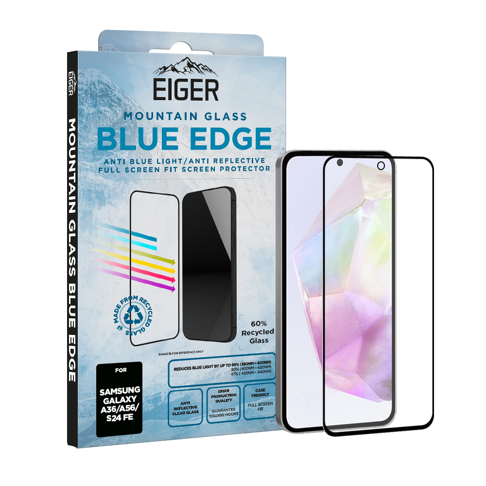 Eiger Mountain Blue EDGE Screen Protector for Samsung A36 / A56 / S24 FE