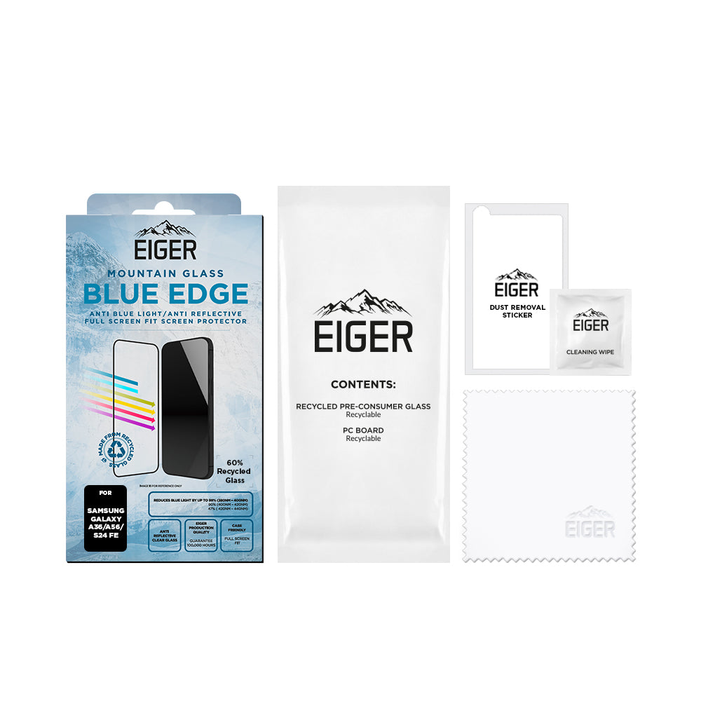 Eiger Mountain Blue EDGE Screen Protector for Samsung A36 / A56 / S24 FE