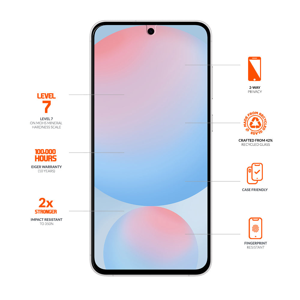 Eiger Mountain Glass Black Privacy Screen Protector