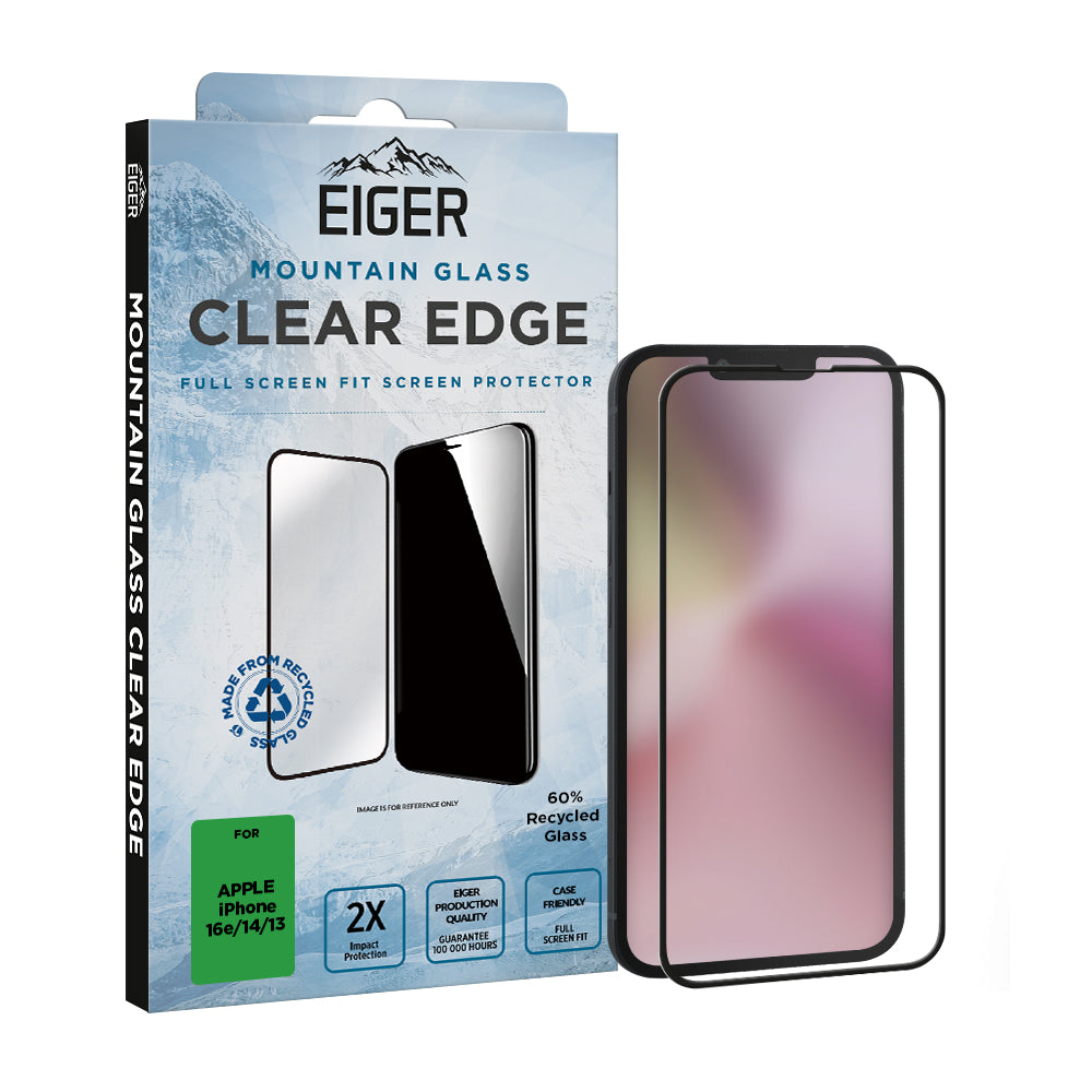 Eiger Mountain Glass CLEAR EDGE Screen Protector for Apple iPhone 16e/ 14/ 13