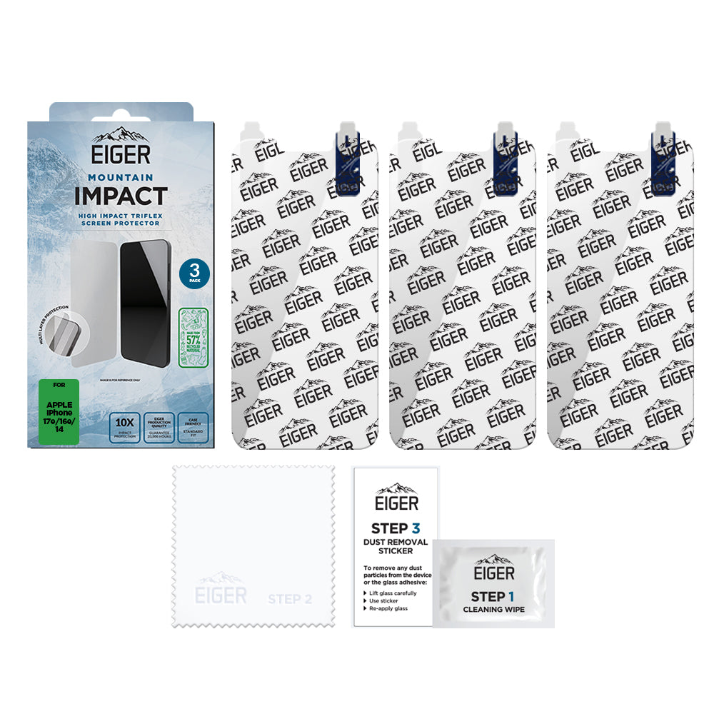 Eiger Mountain IMPACT Screen Protector GRS for Apple iPhone 17e/ 16e/ 14