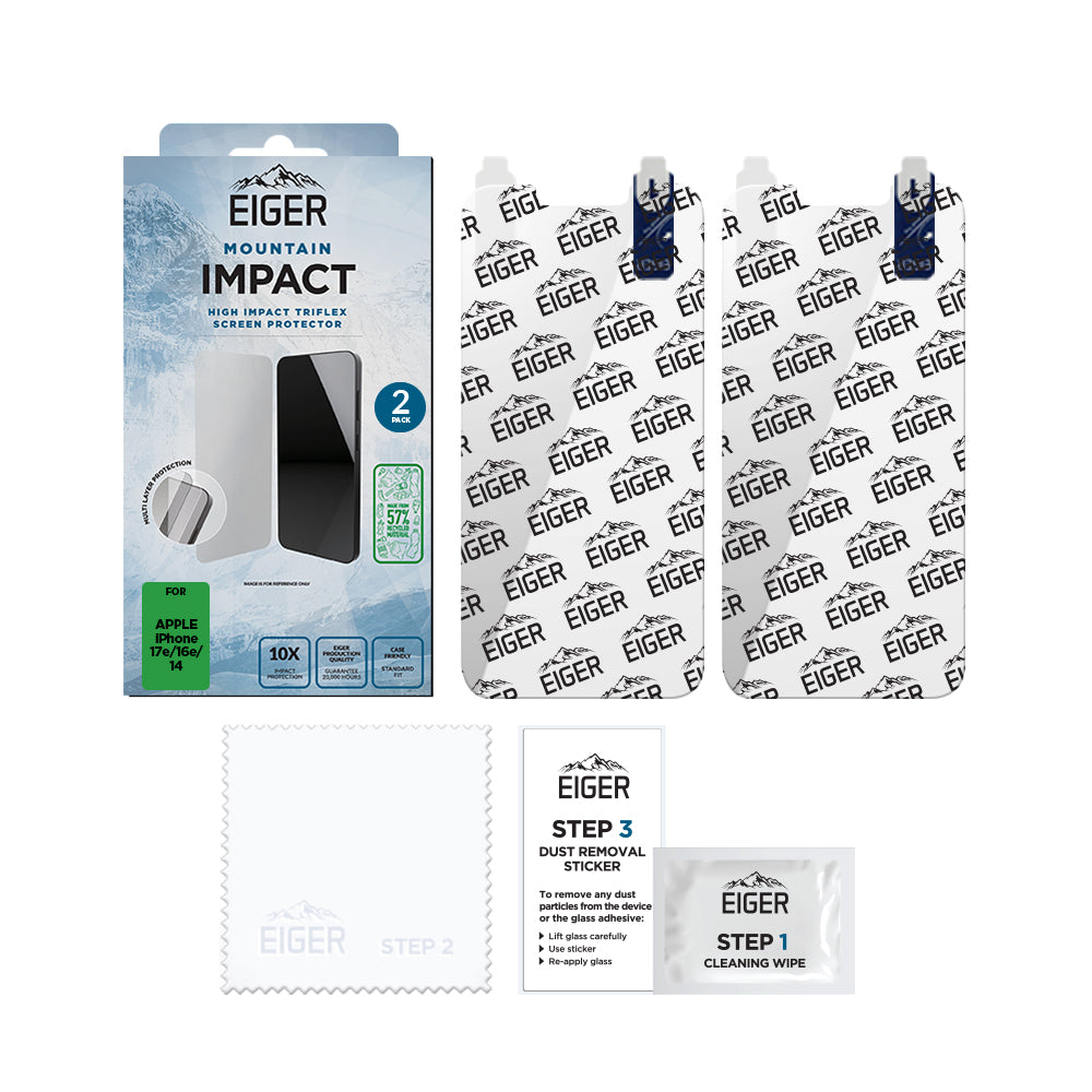 Eiger Mountain IMPACT Screen Protector GRS for Apple iPhone 17e/ 16e/ 14