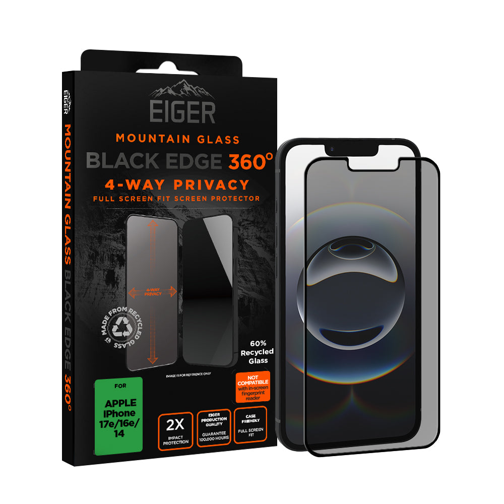 Eiger Mountain Glass Black Privacy EDGE 360 Screen Protector