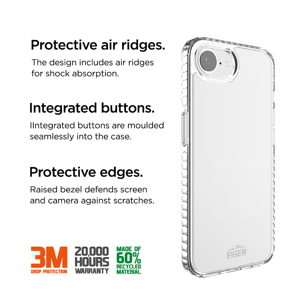 Eiger GRS Ice Grip Case for Apple iPhone 16e in Clear