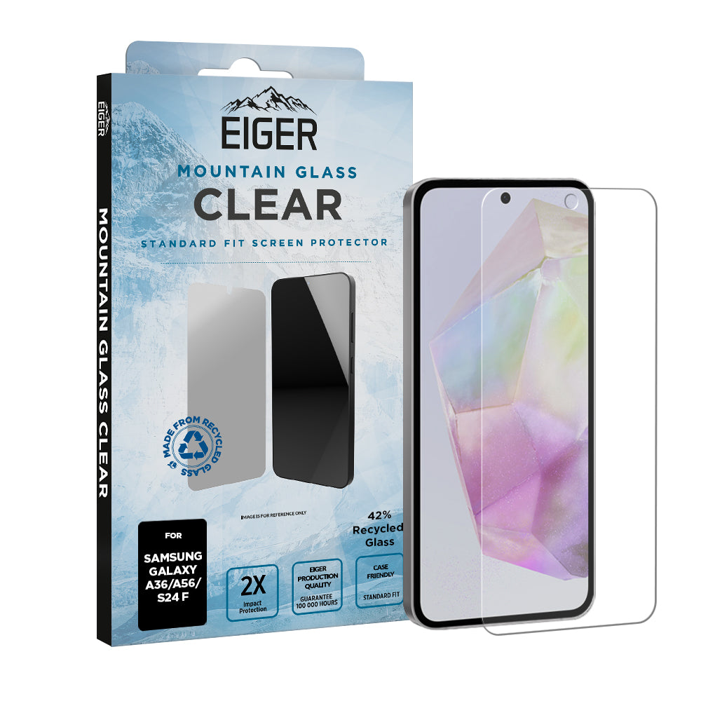 Eiger Mountain Glass CLEAR Screen Protector for Samsung A36 / A56 / S24 FE