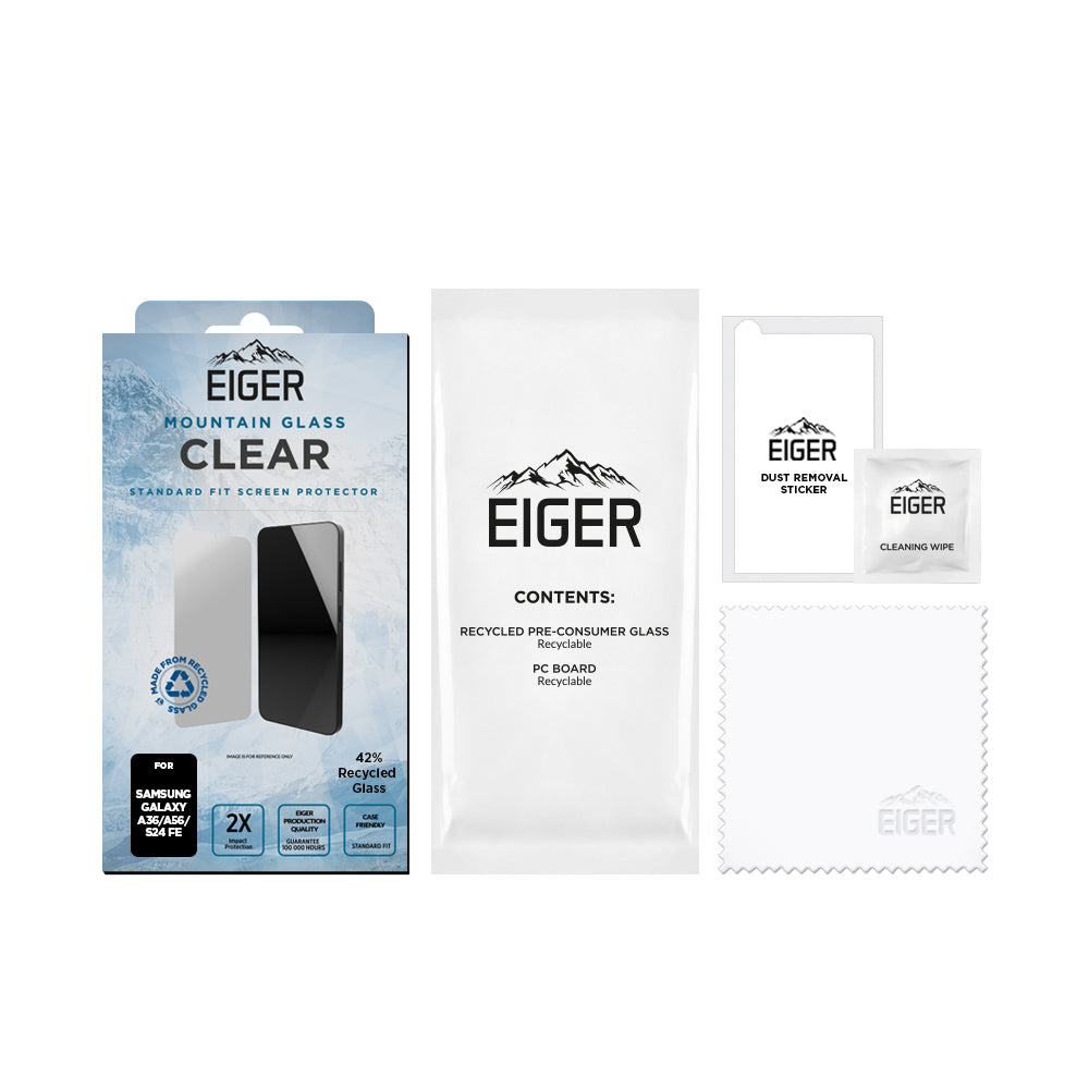 Eiger Mountain Glass CLEAR Screen Protector for Samsung A36 / A56 / S24 FE