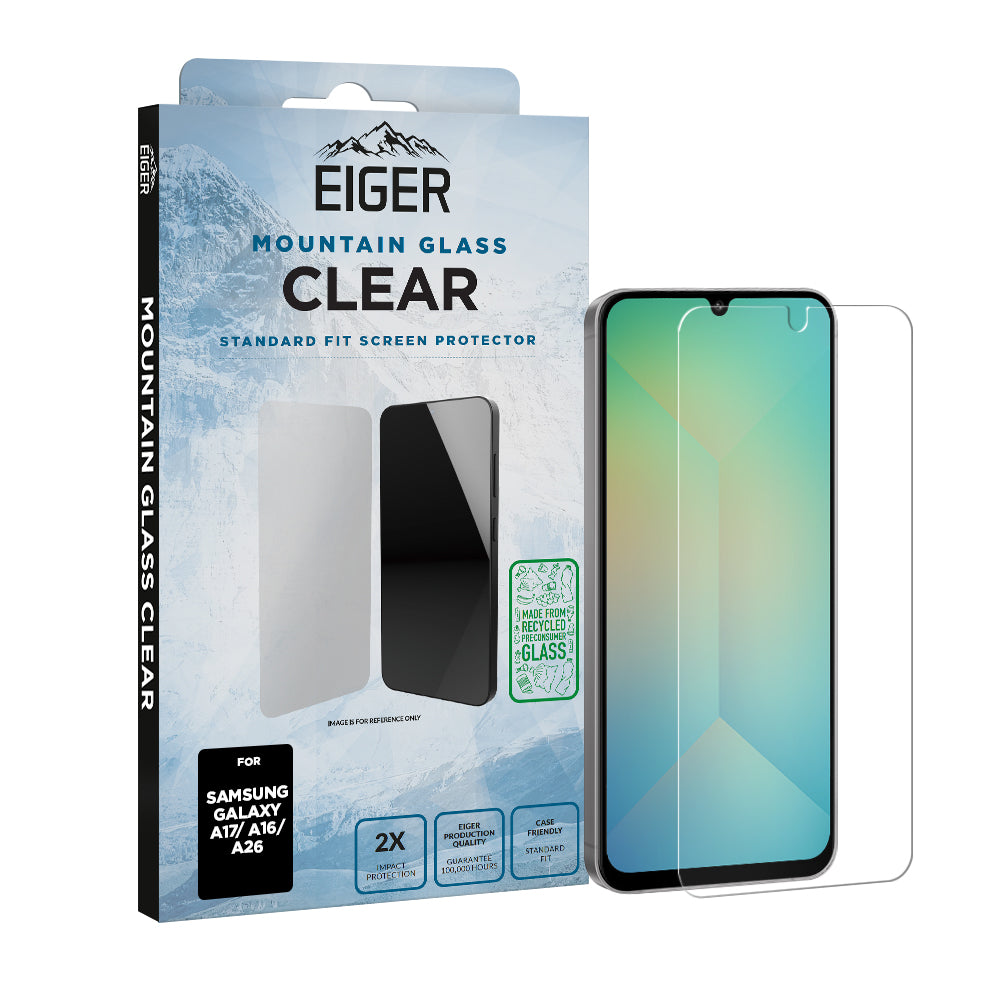 Eiger Mountain Glass CLEAR Screen Protector for Samsung Galaxy A17/ A16/ A26