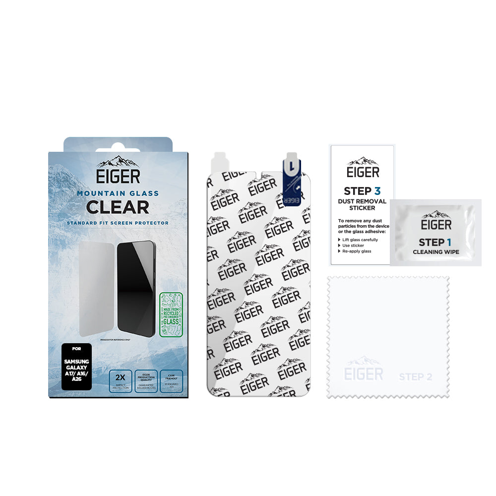 Eiger Mountain Glass CLEAR Screen Protector for Samsung Galaxy A17/ A16/ A26