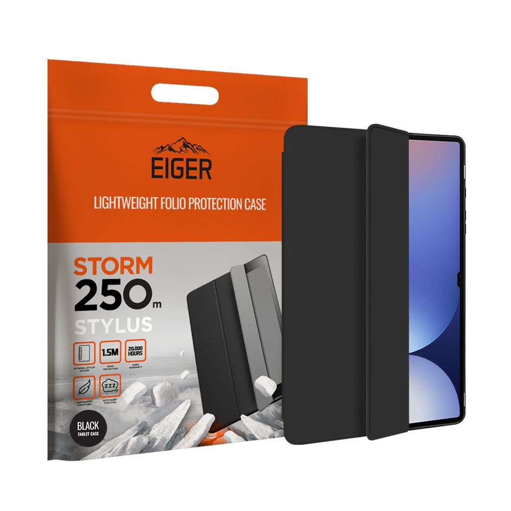 Eiger Storm 250m Stylus Case for Samsung Tab S10+ / S9+ / S9 FE+ in Black