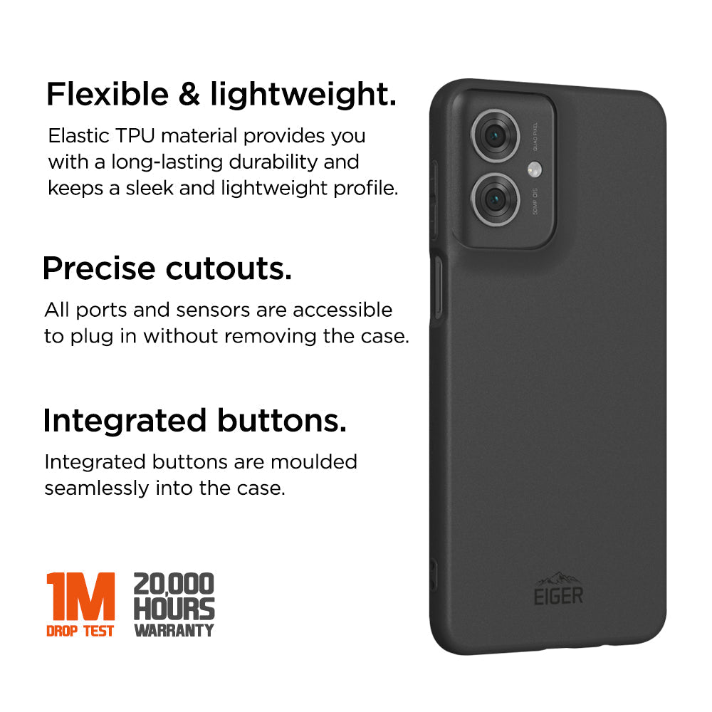 Eiger Grip Case for Motorola Moto G55 in Black