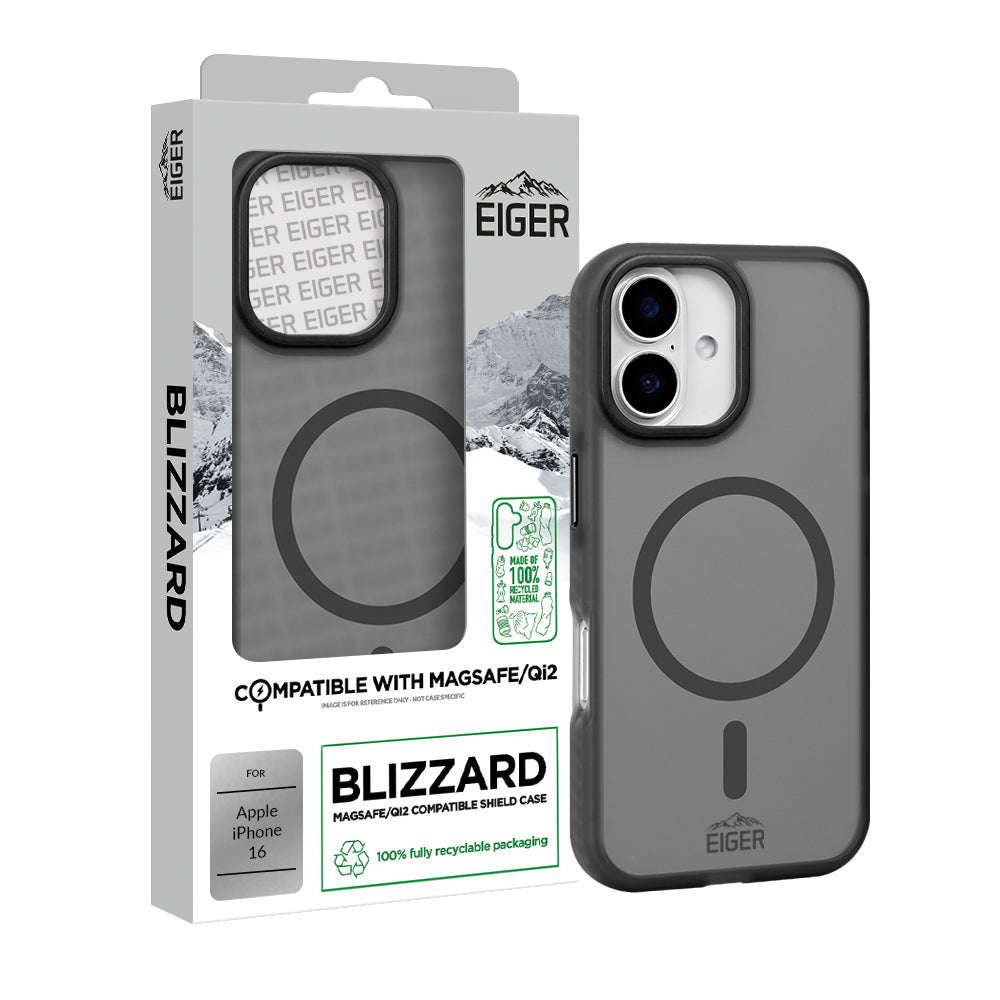 Eiger GRS Blizzard Magsafe Case for Apple iPhone 16 in Black