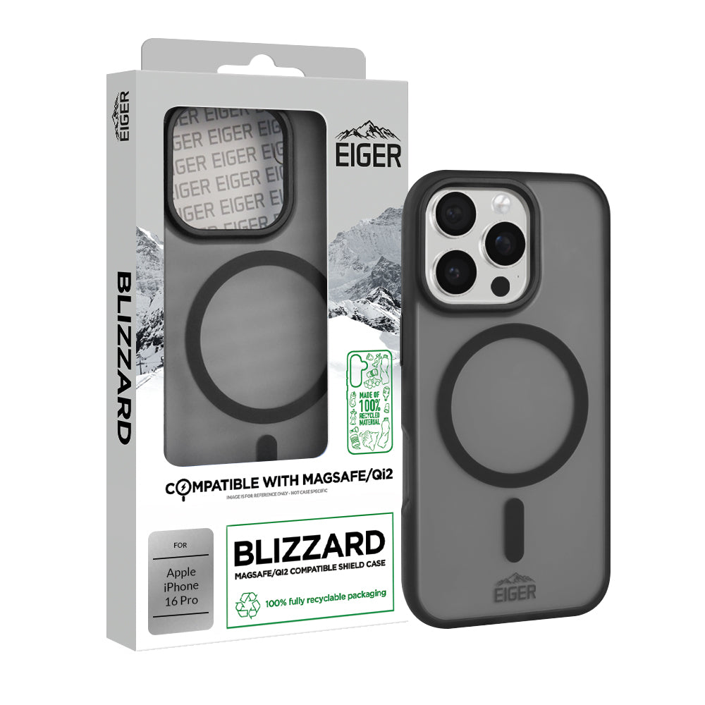 Eiger GRS Blizzard Magsafe Case for Apple iPhone 16 Pro in Black