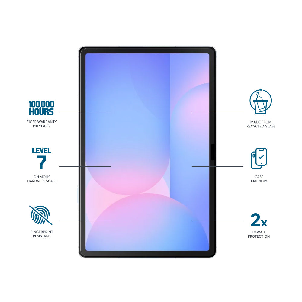 Eiger Mountain Glass CLEAR Tablet Screen Protector for Samsung Galaxy Tab S10 FE+