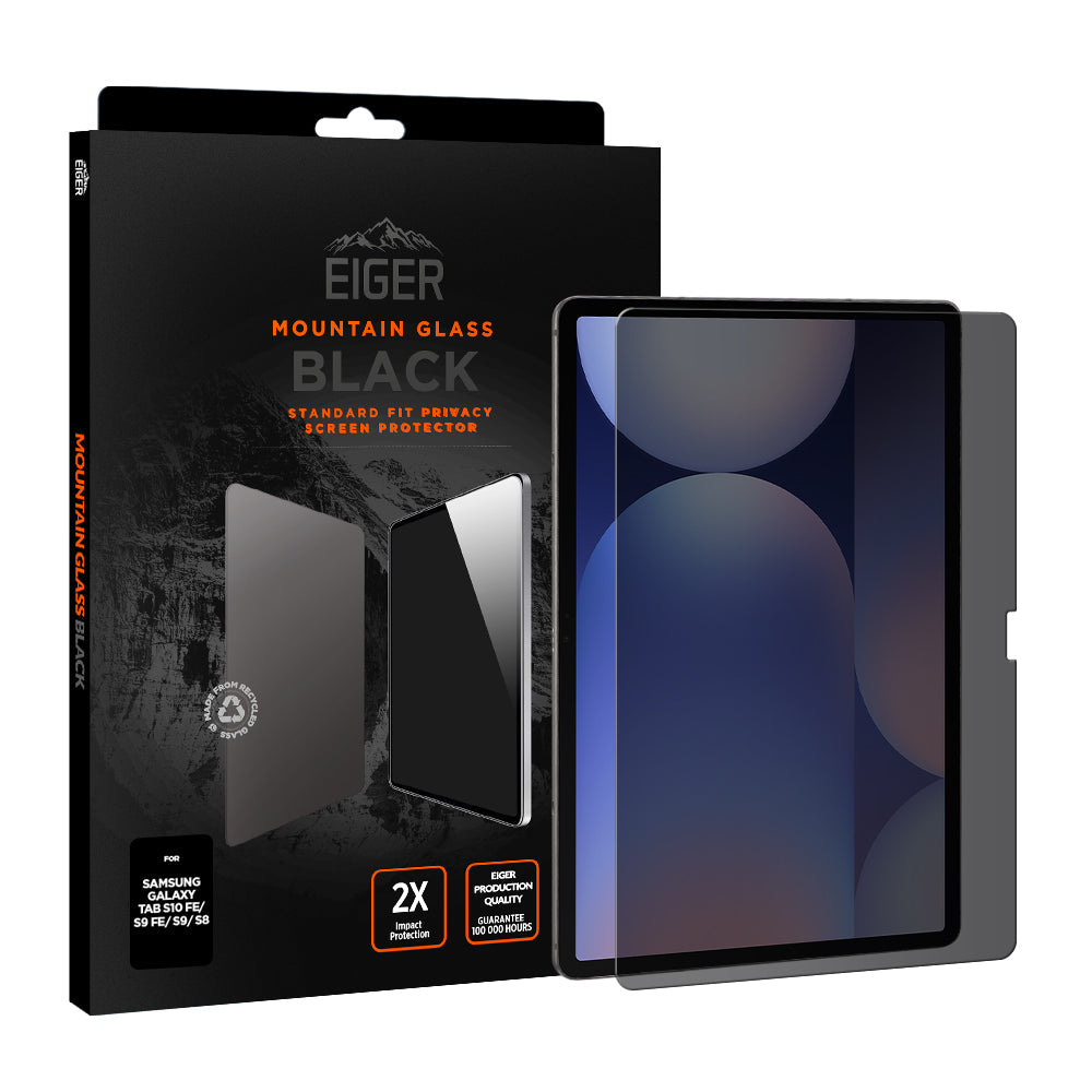 Eiger Mountain Black Privacy Tablet Screen Protector GRS for Samsung Galaxy Tab  S11/ S10 Lite/ S10 FE/ S9 FE/ S9