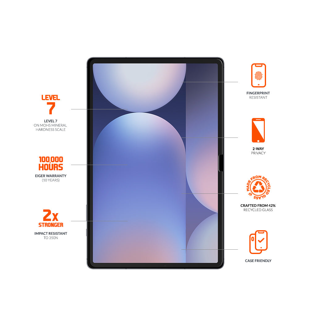 Eiger Mountain Glass Black Privacy Tablet Screen Protector GRS