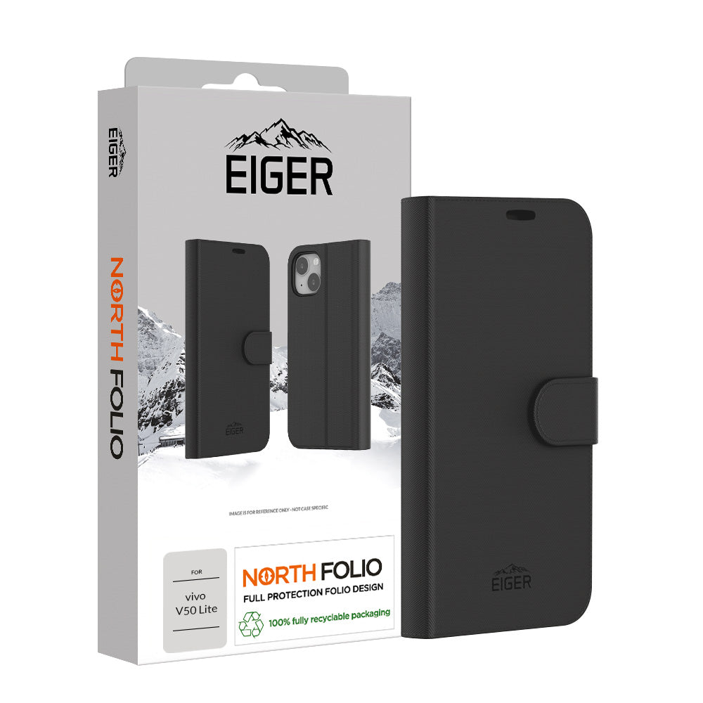 Eiger North Folio Case for vivo V50 Lite 4G/5G in Black