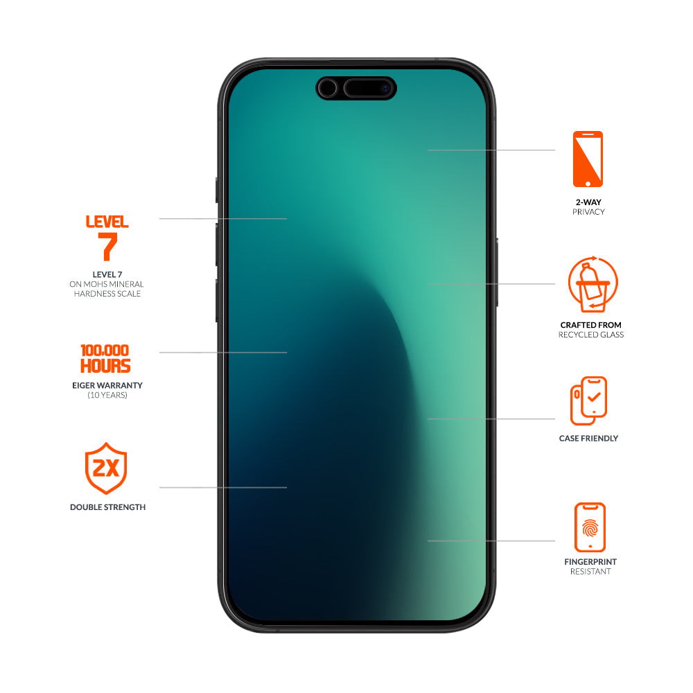 Eiger Mountain Glass Black Privacy Screen Protector