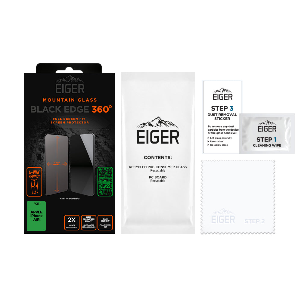 Eiger Mountain Glass Black Privacy EDGE 360 Screen Protector