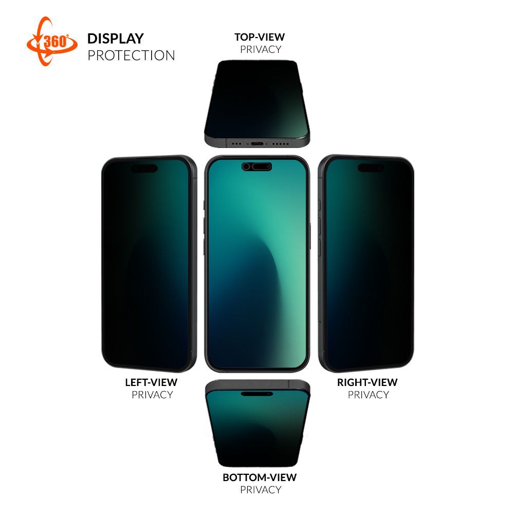 Eiger Mountain Black Privacy EDGE 360 Screen Protector GRS for Apple iPhone 17 Pro Max/ 16 Pro Max