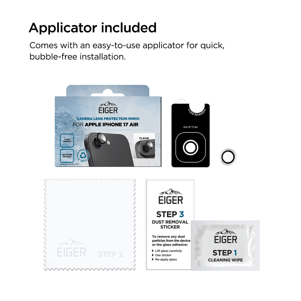 Eiger Mountain Glass LENS RING GRS for Apple iPhone 17 Air in Clear