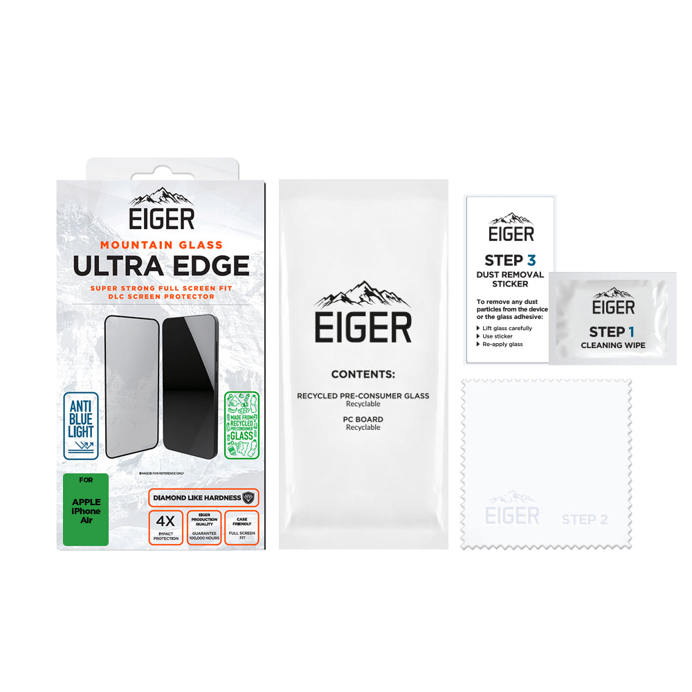 Eiger Mountain Glass Ultra EDGE Screen Protector GRS for Apple iPhone 17 Air