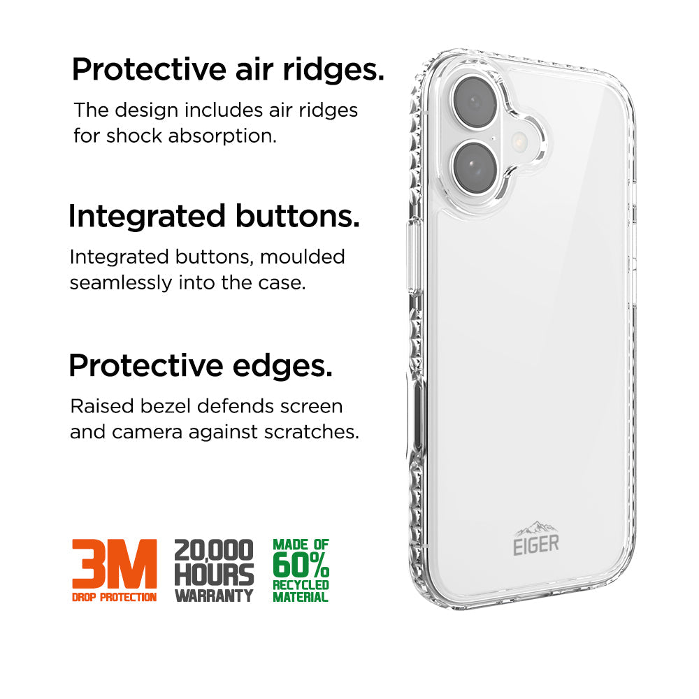 Eiger Ice Grip Case GRS for Apple iPhone 17 in Clear