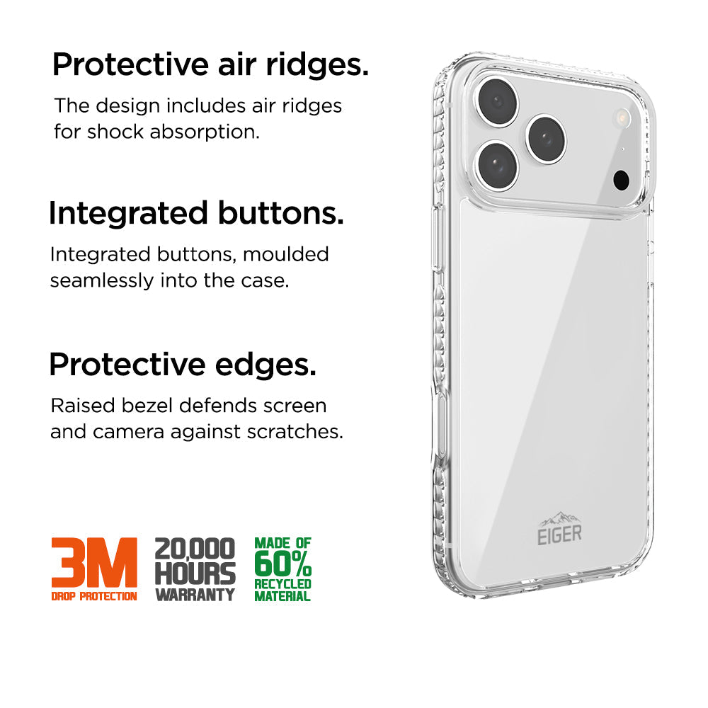 Eiger Ice Grip Case GRS for Apple iPhone 17 Pro in Clear