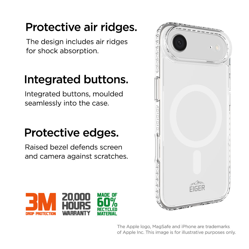 Eiger Ice Grip Magsafe Case GRS for Apple iPhone 17 Air in Clear