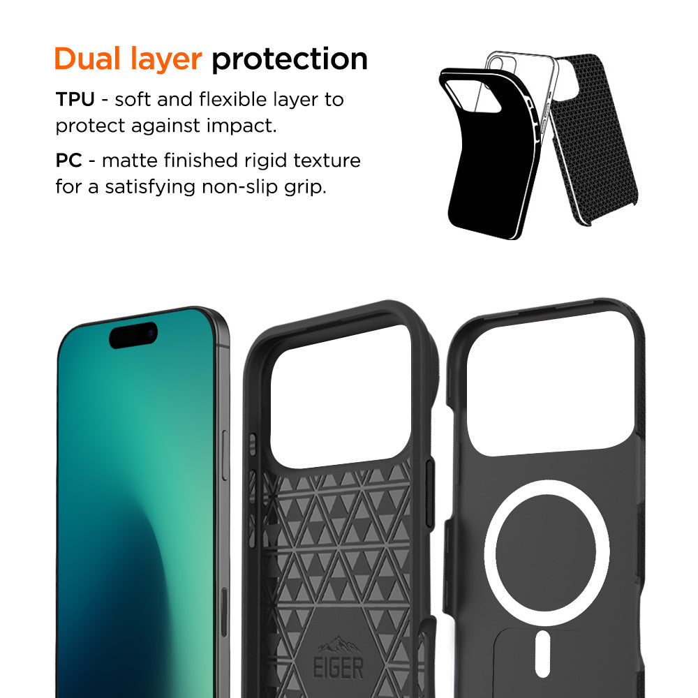 Eiger North Magsafe Case GRS for Apple iPhone 17 Pro in Black