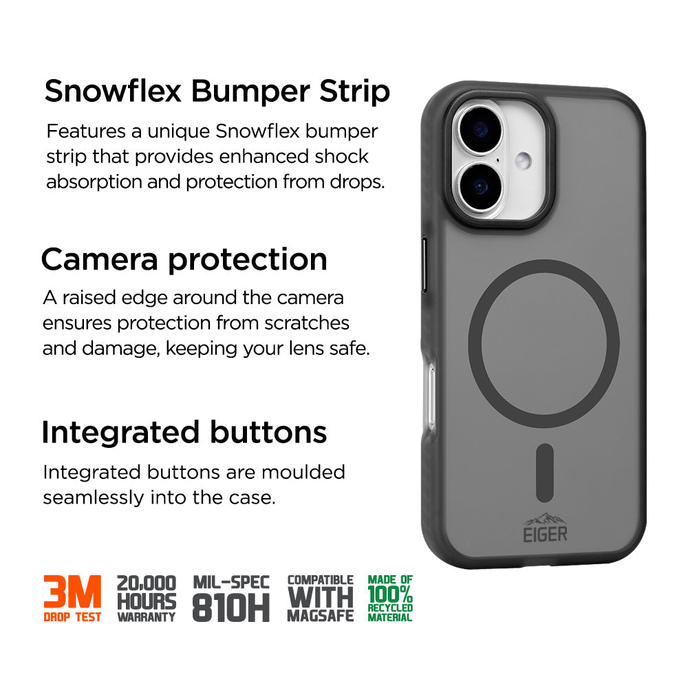 Eiger Blizzard Magsafe Case GRS for Apple iPhone 17 in Black