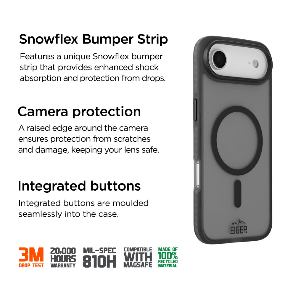 Eiger Blizzard Magsafe Case GRS for Apple iPhone 17 Air in Black