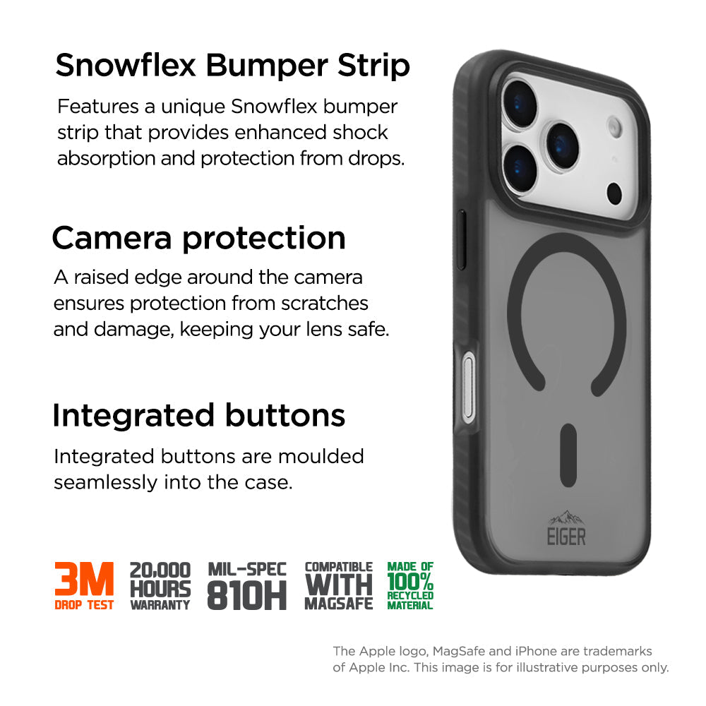Eiger Blizzard Magsafe Case GRS for Apple iPhone 17 Pro in Black