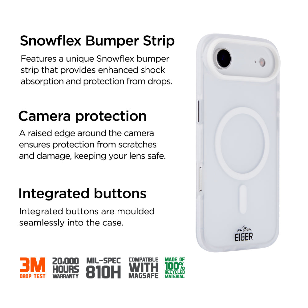 Eiger Blizzard Magsafe Case GRS for Apple iPhone 17 Air in White