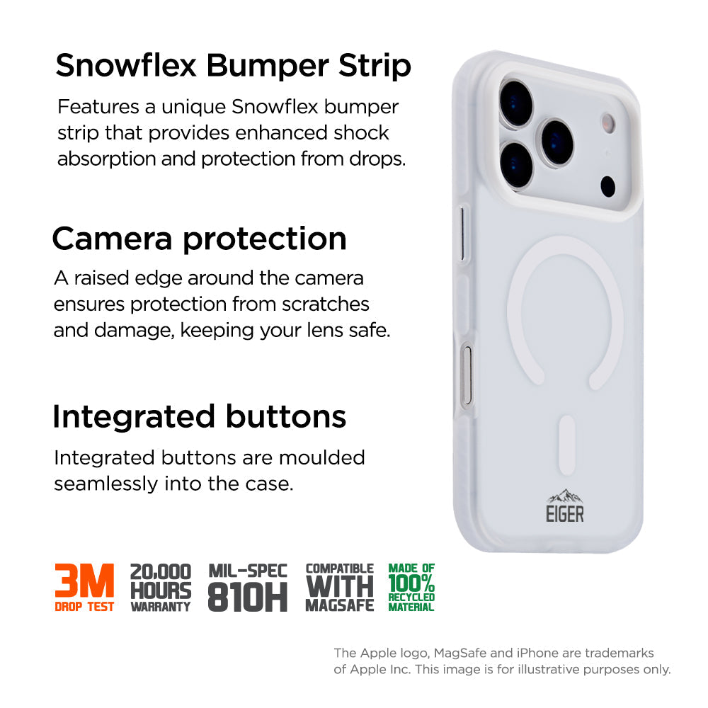 Eiger Blizzard Magsafe Case GRS for Apple iPhone 17 Pro Max in White