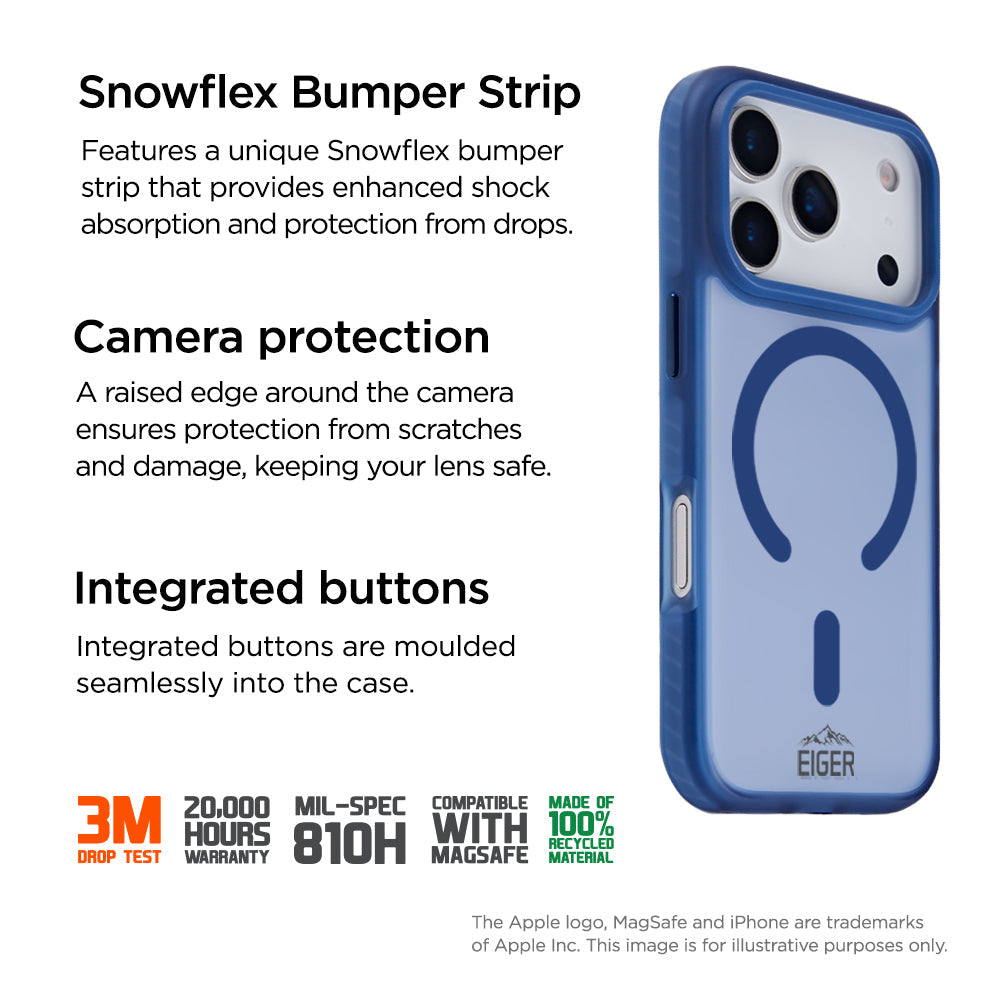 Eiger Blizzard Magsafe Case GRS for Apple iPhone 17 Pro in Navy