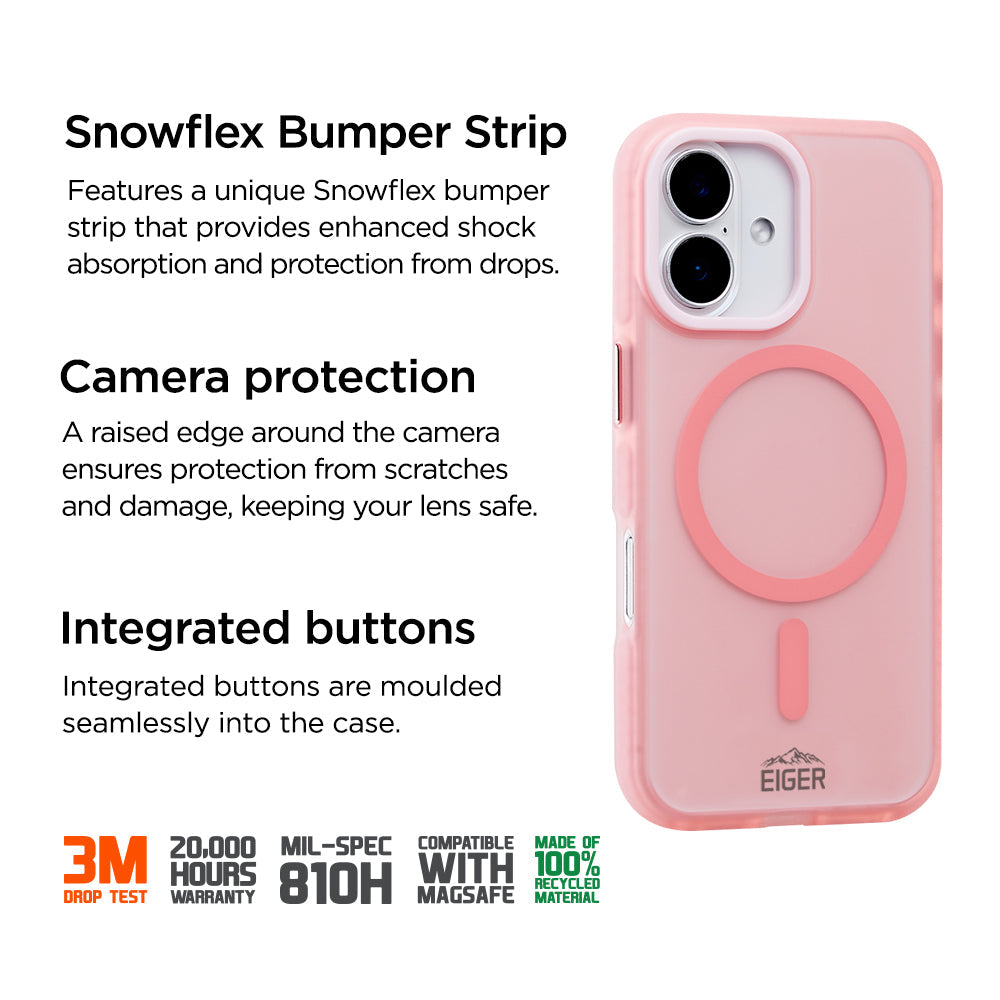 Eiger Blizzard Magsafe Case GRS for Apple iPhone 17 in Pink