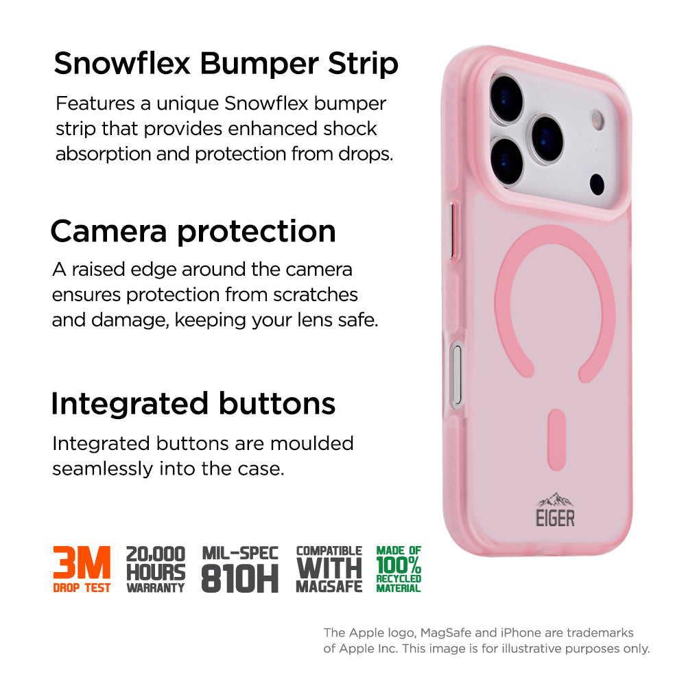 Eiger Blizzard Magsafe Case GRS for Apple iPhone 17 Pro Max in Pink