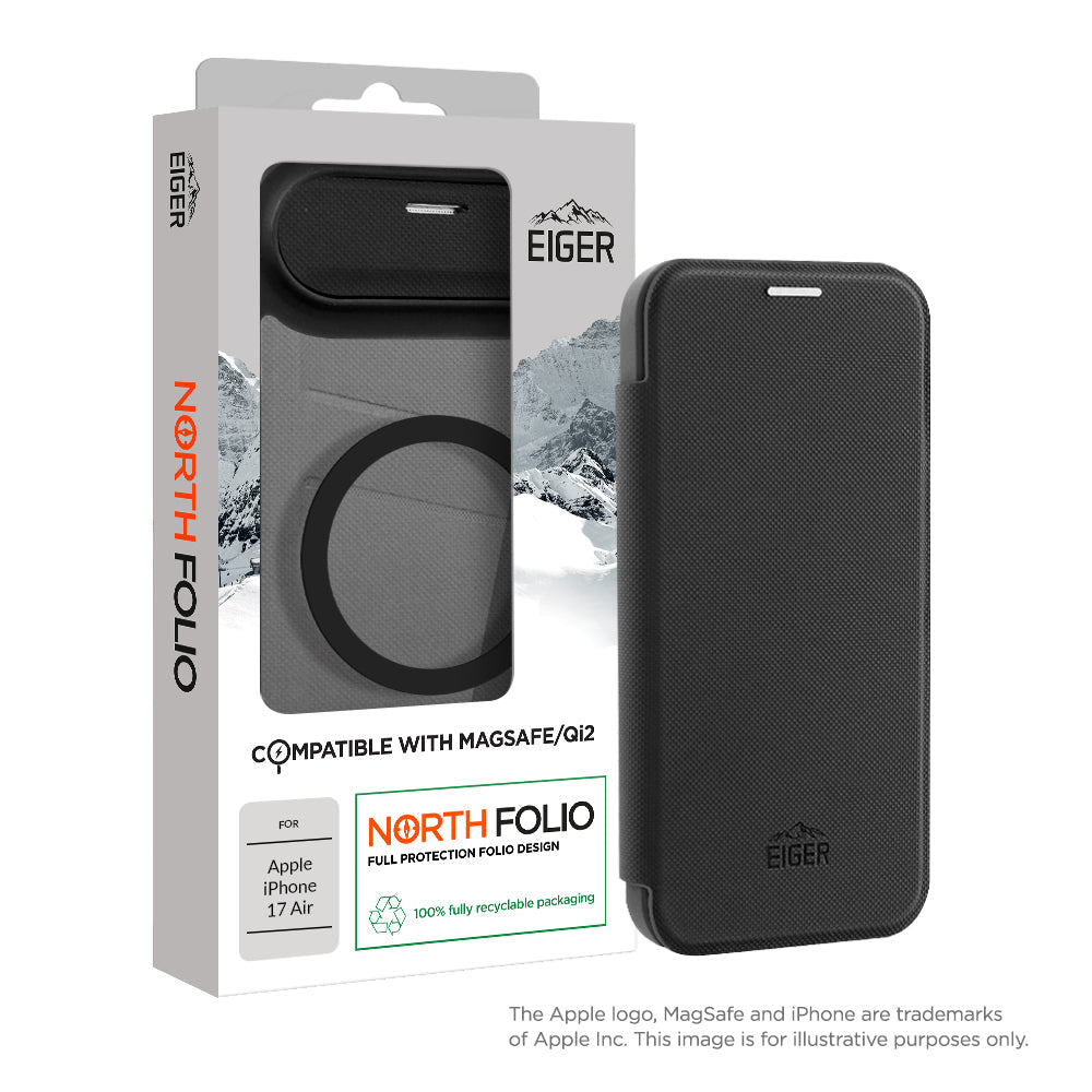 Eiger North Folio Magsafe Case for Apple iPhone 17 Air in Black