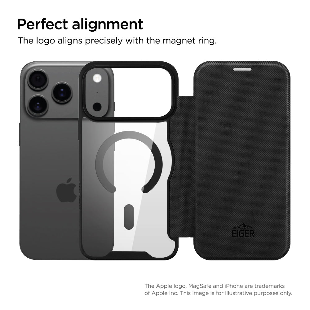 Eiger North Folio Magsafe Case for Apple iPhone 17 Pro Max in Black