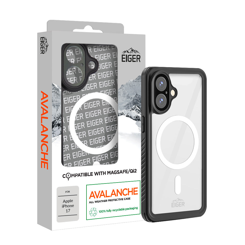 Eiger Avalanche Magsafe Case & Screen Protector for Apple iPhone 17 in Black
