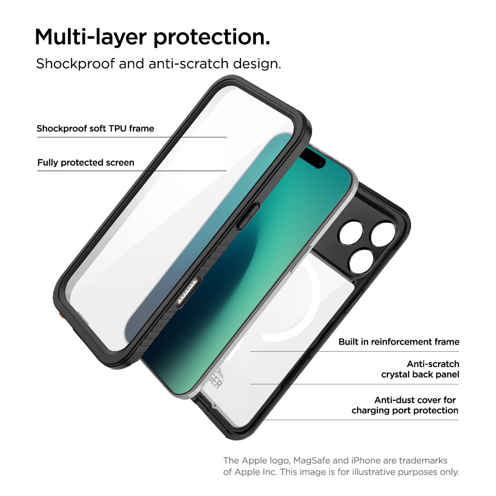 Eiger Avalanche Magsafe Case & Screen Protector for Apple iPhone 17 Pro in Black