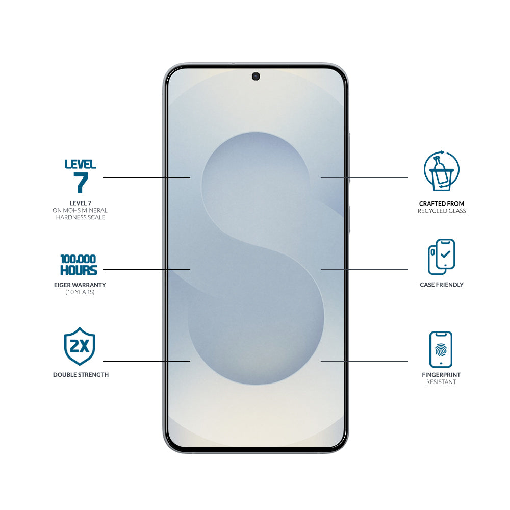 Eiger Mountain Glass CLEAR EDGE Screen Protector for Samsung Galaxy S25 FE