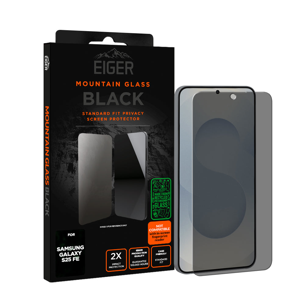 Eiger Mountain Black Privacy Screen Protector GRS for Samsung Galaxy S25 FE
