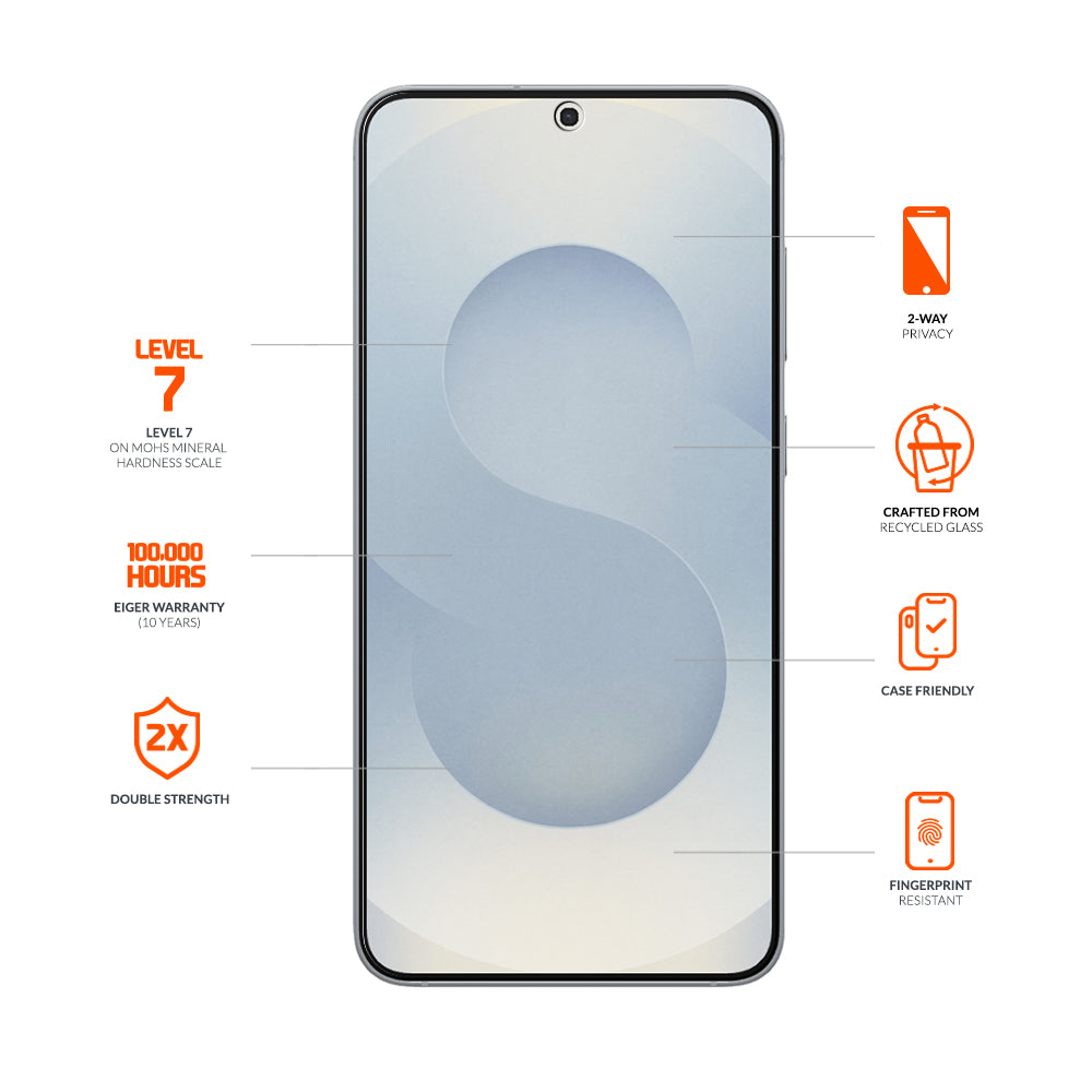 Eiger Mountain Black Privacy Screen Protector GRS for Samsung Galaxy S25 FE