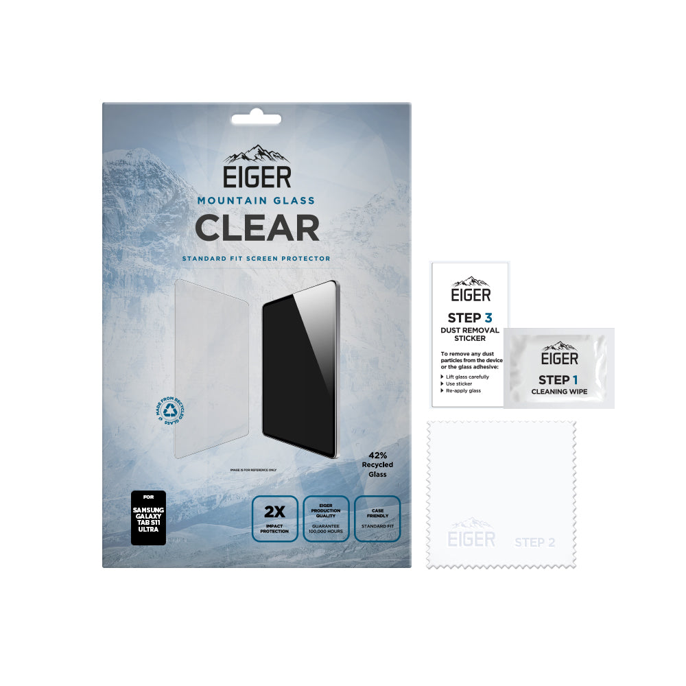 Eiger Mountain Glass CLEAR Tablet Screen Protector GRS for Samsung Galaxy Tab S11 Ultra